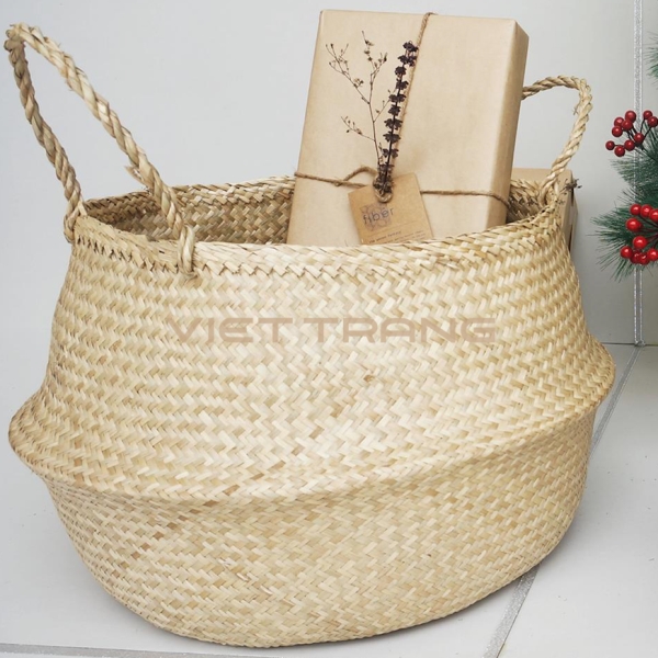 Hand-woven belly basket